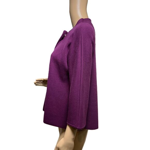 JM Collection Purple Embellished 3/4 Sleeve Cardigan Sz Petite Sm Classy Glam - Picture 10 of 12